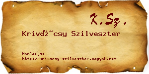Krivácsy Szilveszter névjegykártya