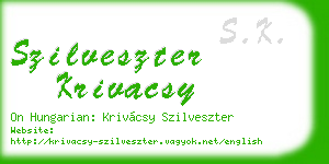 szilveszter krivacsy business card