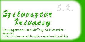 szilveszter krivacsy business card